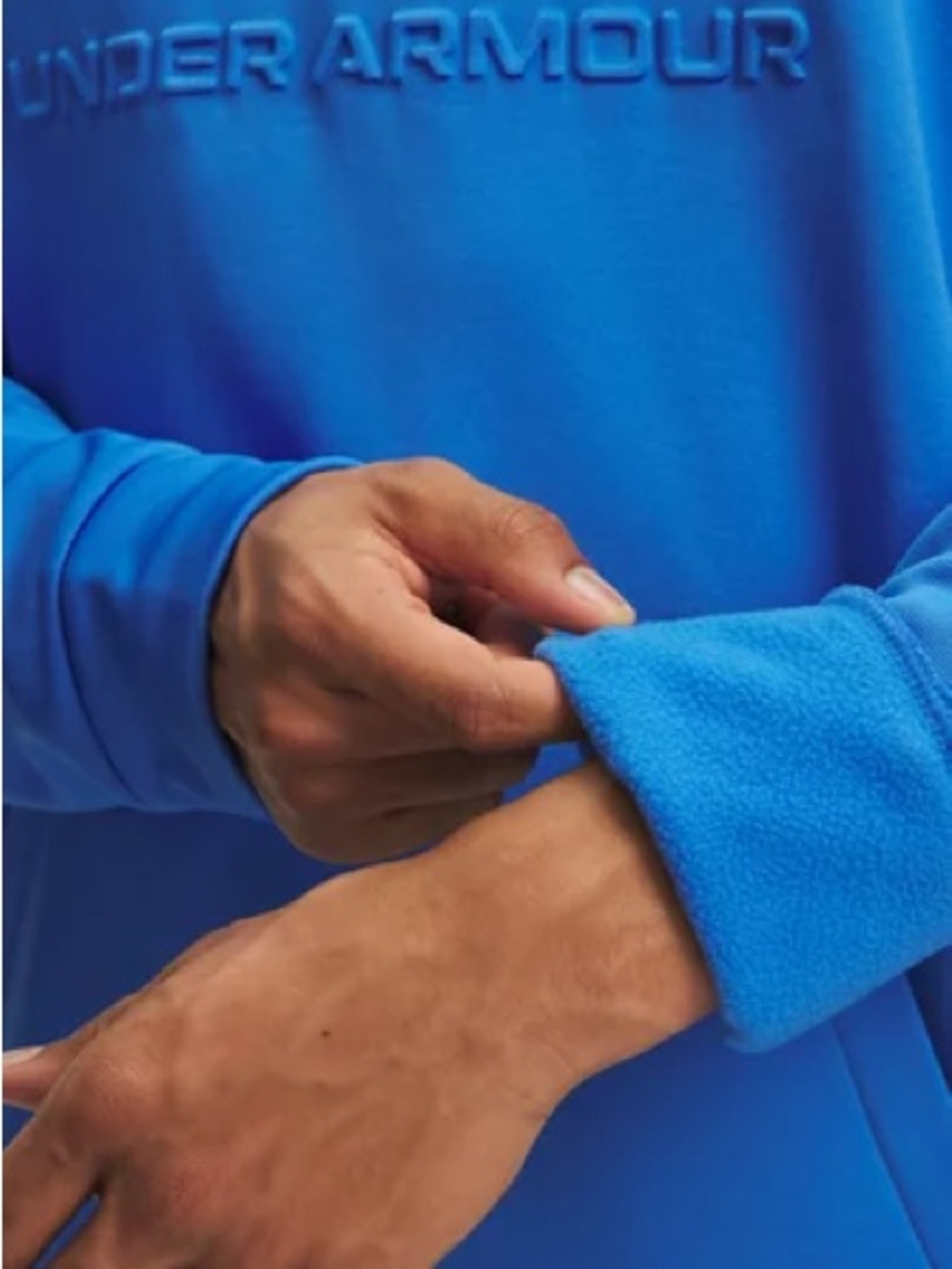 Under Armour Men’s Blue Atlantis Pullover Hoodie with Embossed Logo - Picture 3 of 7
